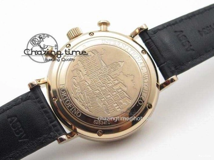 MIROTIME 0125 Portofino Chrono RG Black Dial on Black Leather Strap A HighPerformance 7389